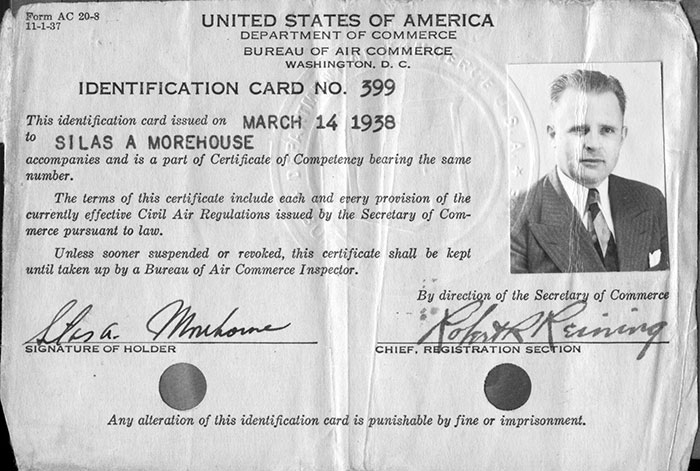 Morehouse ID Card, March 14, 1938 (Source: Woodling)