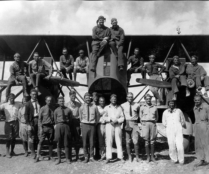Martin NBS With Flight Personnel, Ca. Mid-1920s at Kelley Field (?) (Source: Woodling)
