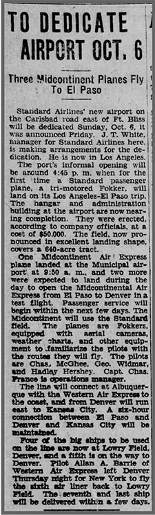El Paso Evening Post (TX), September 13, 1929 (Source: newspapers.com)