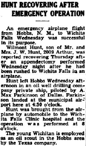 Wichita Daily TImes, June 17, 1937 (Source: Parkison Family via Woodling)