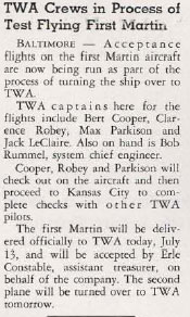 TWA Skyliner, July 13, 1950 (Source: Parkison Family via Woodling)